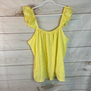 Kaileigh Yellow Ruffled Straps Sleeveless Blouse Size 2XL